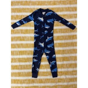 Hanna Andersson Shark Print Organic Cotton Pajamas Blue Navy 2T Sleepwear